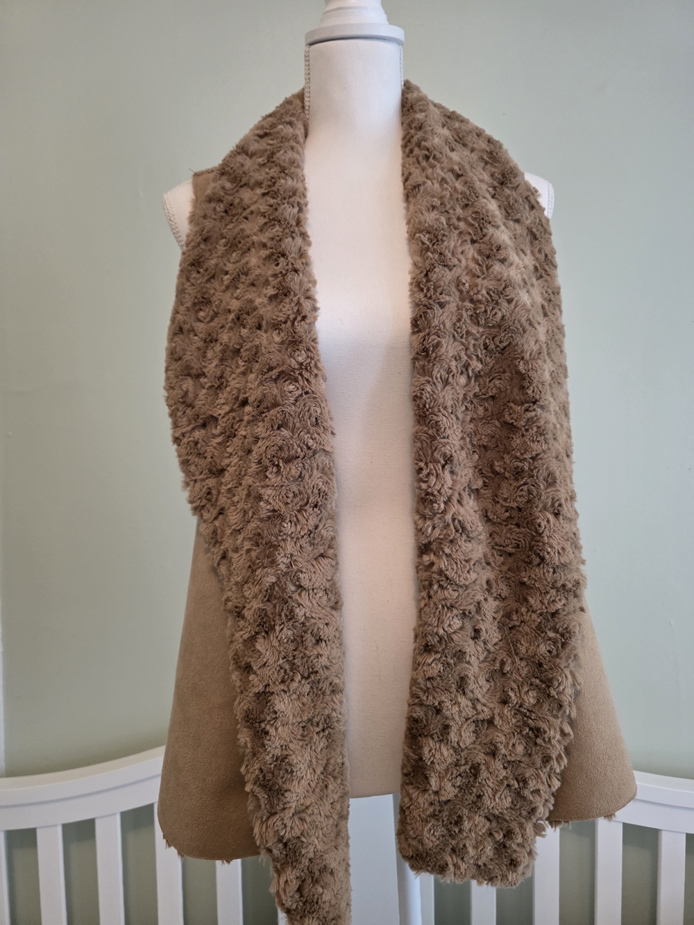Ariat Taupe Faux Fur Trim Vest